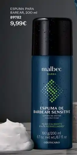 O Boticário Espuma para barear, promoção