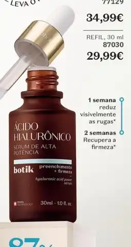 O Boticário Ácido Hialurônico sérum de alta potência botik promoção