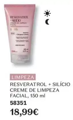 O Boticário resveratrol + silício creme de limpeza facial promoção