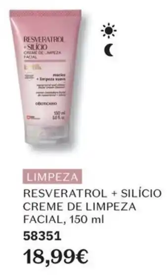 O Boticário resveratrol + silício creme de limpeza facial promoção