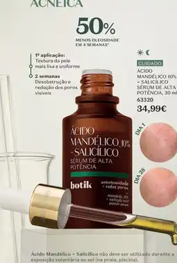 O Boticário Ácido mandélico 10% + salicílico sérum de alta potência botik promoção