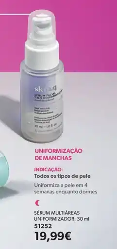 O Boticário Skin.q sérum facial s.o.s uniformização promoção