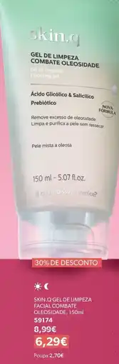 O Boticário skin.q gel de limpeza facial combate oleosidade promoção