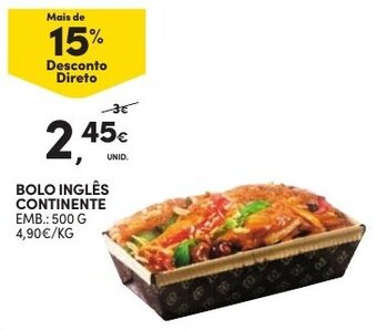 Continente Bolo Inglês Continente 500g promoção