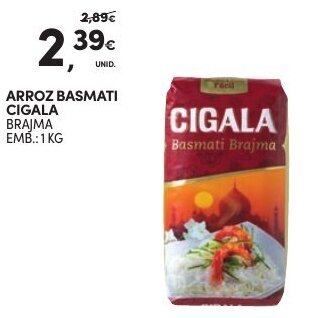 Continente Arroz Basmati Cigala 1kg promoção