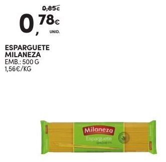 Continente Esparguete Milaneza 500g promoção