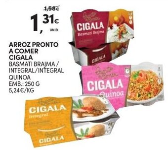 Continente Arroz Pronto a Comer Cigala 250g promoção
