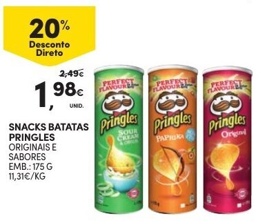 Snacks Batata Sabor Pizza - emb. 175 gr - Pringles