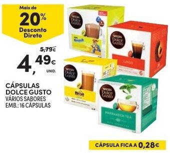 Continente Cápsulas Dolce Gusto 16 cápsulas promoção