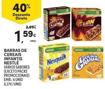 Continente Barras de Cereais Infantis Nestlé 6 unid promoção