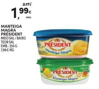 Continente Manteiga Magra Président 250g promoção