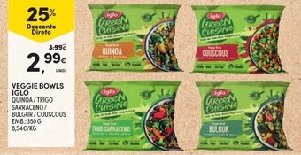 Continente Veggie Bowls Iglo 350g promoção