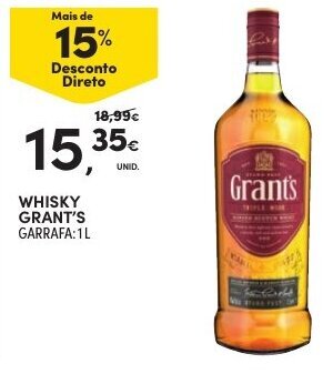 Continente Whisky Grant's 1L promoção