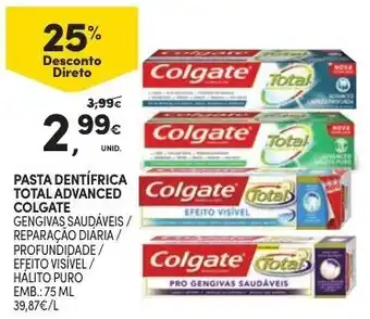 Continente Pasta Dentífrica Total Advanced Colgate 75ml promoção
