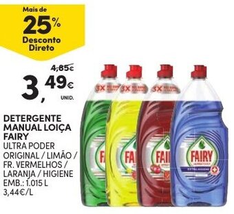 Continente Detergente Manual Loiça Fairy 1.015L promoção