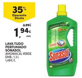 Continente Lava Tudo Perfumado Sonasol 1.3L promoção