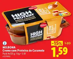 Lidl Milbona creme com proteína de caramelo promoção