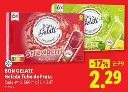 Lidl Bon gelati gelado tubo de fruta promoção