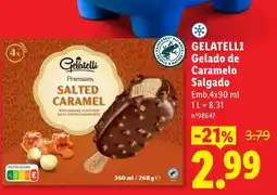 Lidl Gelatelli gelado de caramelo salgado promoção