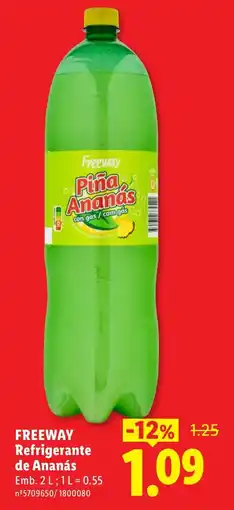 Lidl Freeway refrigerante de ananás promoção