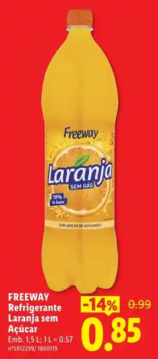 Lidl Freeway refrigerante laranja sem açúcar promoção