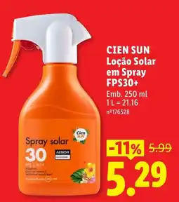 Lidl Cien sun loção solar em spray f30+ promoção