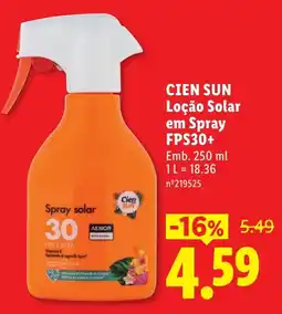 Lidl Cien sun loção solar em spray promoção