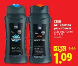 Lidl Cien gel-champô para homem promoção