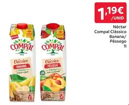 Amanhecer Néctar Compal Clássico Banana/Pêssego promoção