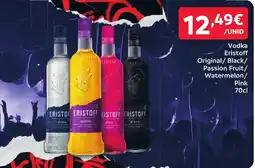 Amanhecer vodka eristoff original/ black/ passion fruit/ watermelon/ pink promoção