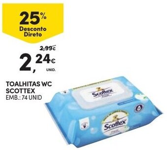 Continente Toalhitas Scottex 74 unid promoção