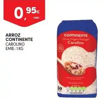 Continente Arroz Carolino Continente 1kg promoção