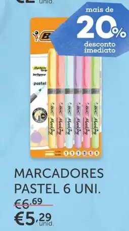 Note! Marcadores pastel 6 uni. promoção