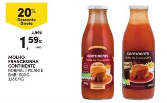Continente Molho Francesinha Continente 500g promoção