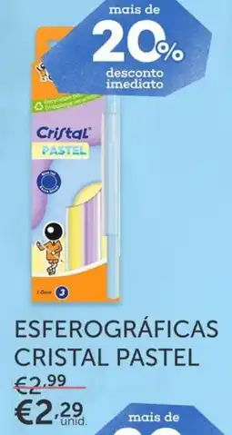 Note! Esferográficas cristal pastel promoção