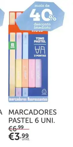 Note! Marcadores pastel 6 uni. promoção