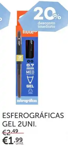Note! Esferográficas gel 2uni. promoção