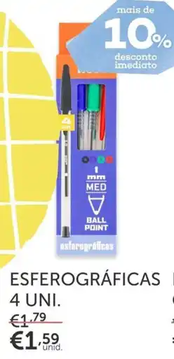 Note! Esferográficas 4 uni. promoção