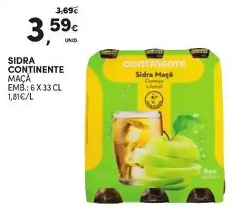 Continente Sidra Maçã Continente 6x33cl promoção