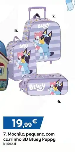 Toys R Us Mochila pequena com carrinho 3d bluey puppy promoção