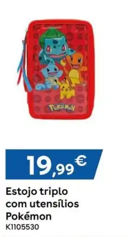 Toys R Us Estojo triplo com utensílios Pokémon promoção