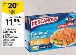 Continente Bom dia Pescanova - camarão vannamei 24/40 promoção