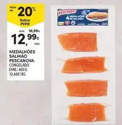 Continente Bom dia Pescanova - medalhoes salmao congelado emb.: 400 g promoção