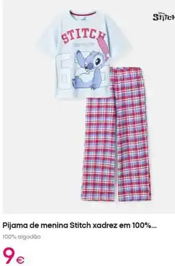 Pepco Pijama de menina stitch xadrez em 100% promoção