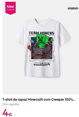 Pepco Team - t-shirt de rapaz minecraft com creeper 100% promoção