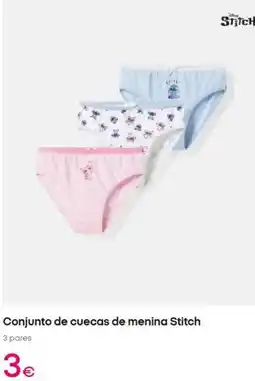 Pepco Conjunto de cuecas de menina stitch promoção
