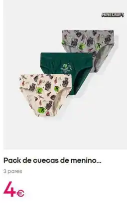 Pepco Minecraft - pack de cuecas de menino promoção
