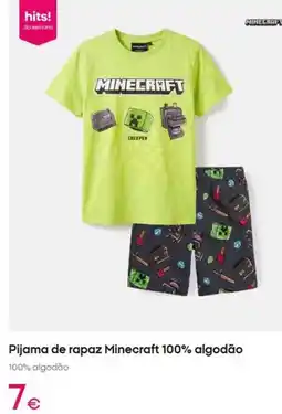 Pepco Minecraft - pijama de rapaz 100% algodão promoção
