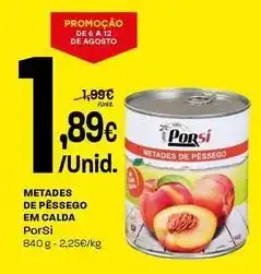 Intermarché Porsi - metades de pessego em calda promoção