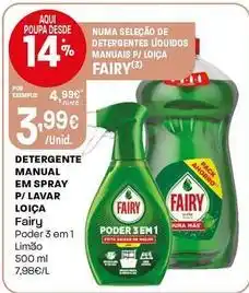 Intermarché Fairy - detergente manual em spray p/lavar loica promoção